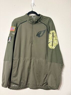 Nike NFL Arizona Cardinals Salute to Service Olive Quarter-Zip Pullover Jacket L